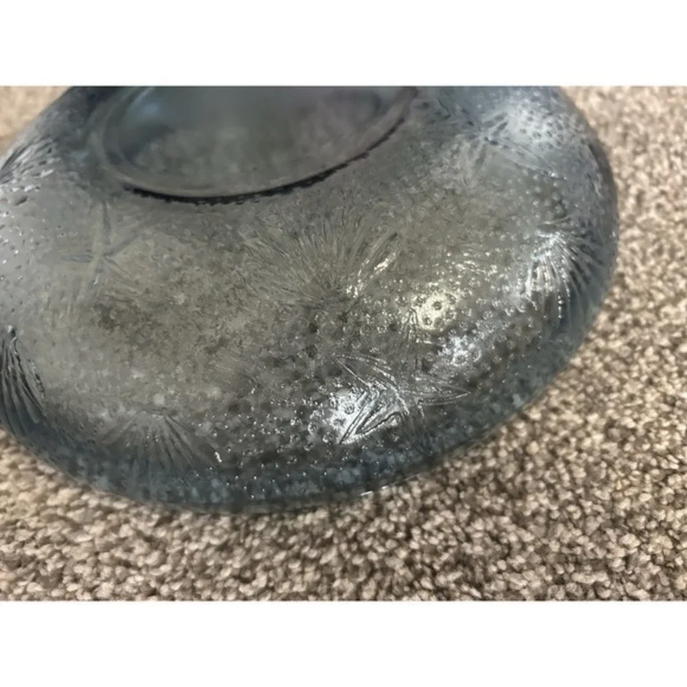 Large Blue Glass Decorative Bowl Shell & Starfish Design Sea Decor‎ Shell Dish